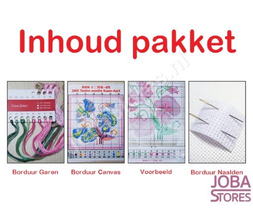 Borduur Pakket Sneeuwpop 11CT voorbedrukt (27x38cm)