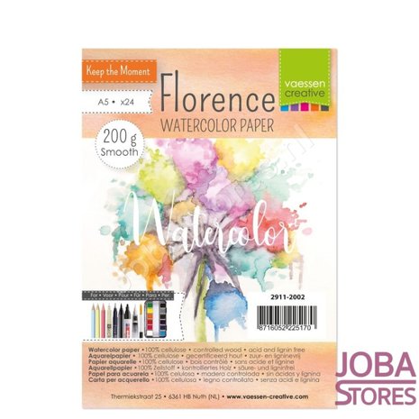 Aquarelpapier "Florence" ivoor smooth 200g A5 (24 stuks)