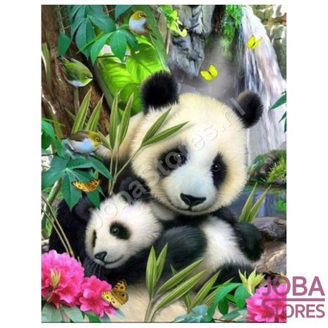 Diamond Painting Panda met jong 40x50cm