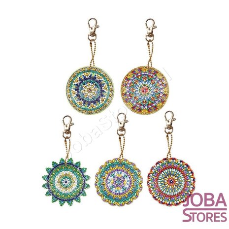 Diamond Painting Sleutelhanger Set Mandala (5 stuks)