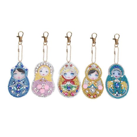 OP=OP Diamond Painting Sleutelhanger Set Matruschka (5 stuks)