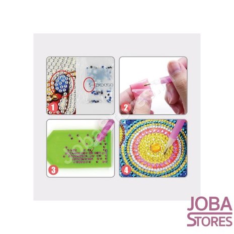 OP=OP Diamond Painting Klok Aluminium Mandala 30cm