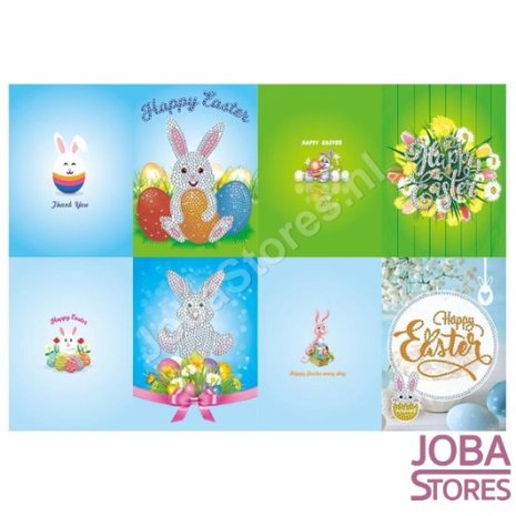 OP=OP Diamond Painting Wenskaarten Set Pasen 01 (4 stuks)