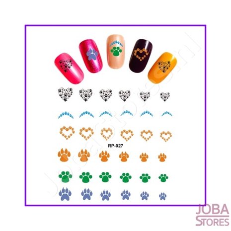 Nagel Sticker Set Pootjes (6 vellen)