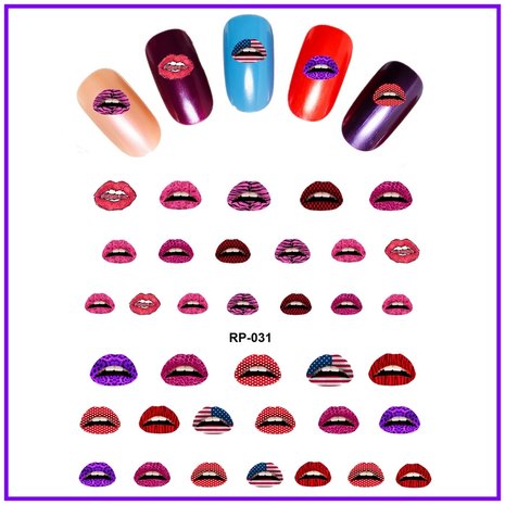 Nagel Sticker Set Lippen (150 stickers)