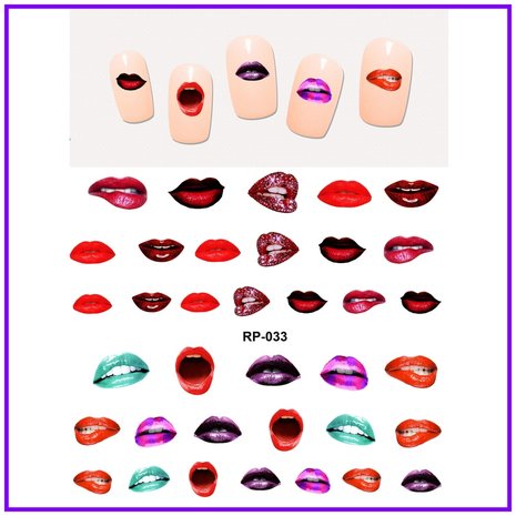 Nagel Sticker Set Lippen (150 stickers)