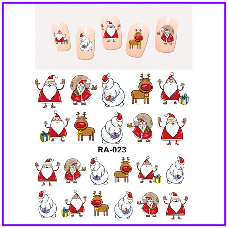 OP=OP Nagel Sticker Set Kerstmannen (150 stickers)