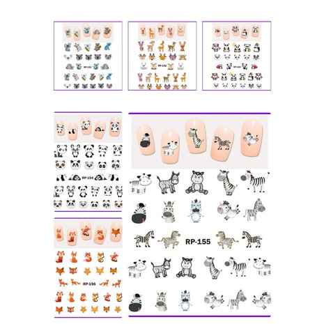 Nagel Sticker Set Dieren (150 stickers)