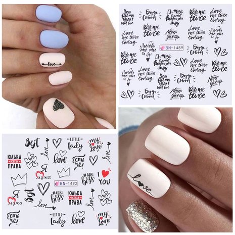 Nagel Sticker Set Love (12 vellen)