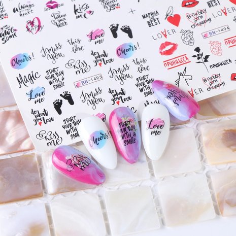 Nagel Sticker Set Love (12 vellen)