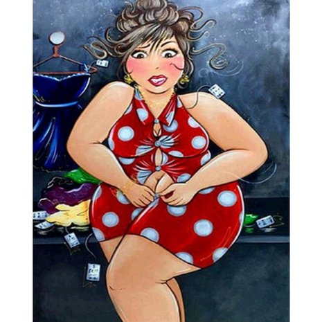 OP=OP Diamond Painting Dikke Dames 14 40x50cm