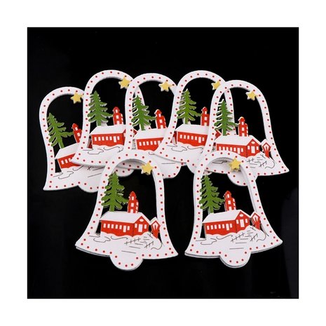 OP=OP Houten Kerst Hangers Wit Klok (10 stuks)