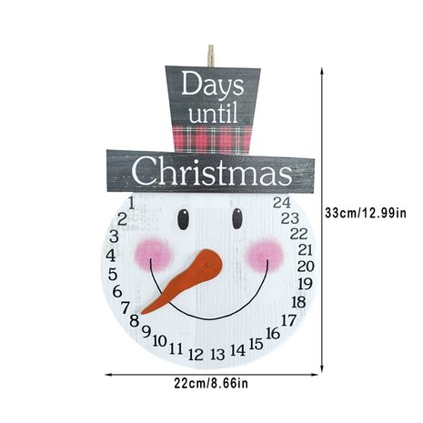 OP=OP Houten Kerst Advent Kalender Sneeuwpop (32cm)