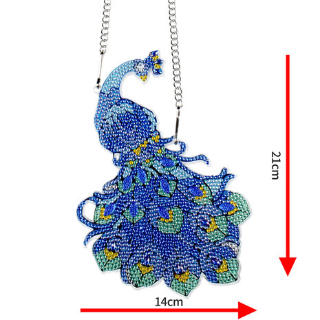 OP=OP Diamond Painting Hangend Ornament Pauw (21cm)