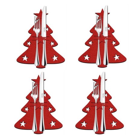 Kerst Bestek Houders Kerstboom (4 stuks)