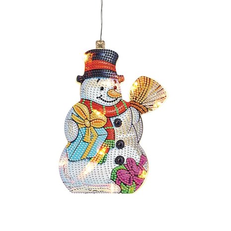 OP=OP Diamond Painting Hangende Kerst Lamp (Sneeuwpop)