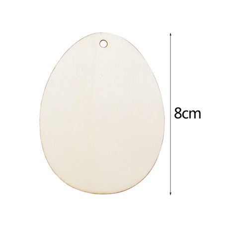 OP=OP Houten Paasei hangers om zelf te beschilderen / kleuren (10 stuks/8cm)