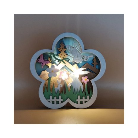 Tafel decoratie Pasen met verlichting Wolk (13cm)