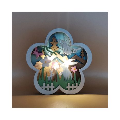 OP=OP Tafel decoratie Pasen met verlichting Wolk (13cm)