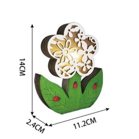 Tafel decoratie Pasen met verlichting Bloem (14cm)