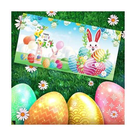 OP=OP Diamond Painting Wenskaarten Set Pasen 02 (8 stuks)