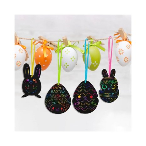 OP=OP Kras Tekeningen set Paas hangers Groot (12 stuks)