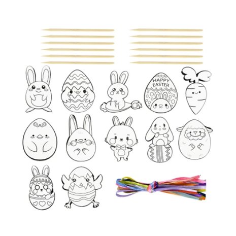 OP=OP Kras Tekeningen set Paas hangers Groot (12 stuks)