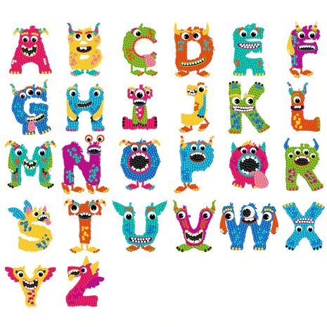 Diamond Painting Sticker set Alfabet (26 stuks)