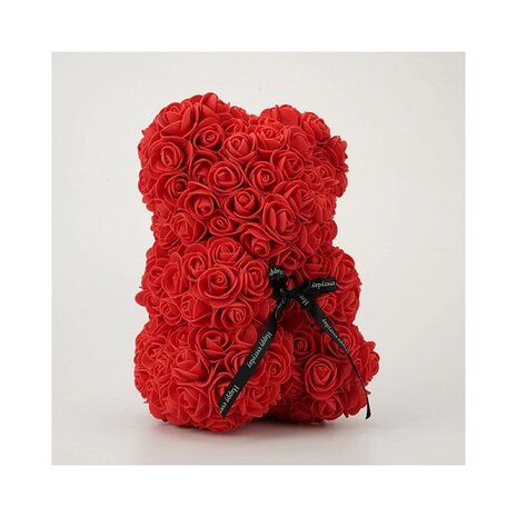 Zeeproosjes beer met strik Rood 25cm met geschenkverpakking (Valentijnsdag / Moederdag TIP)