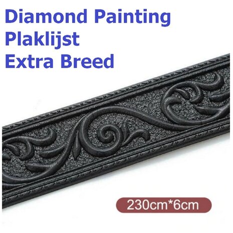 Diamond Painting Plaklijst op rol breed zwart (230x5cm)