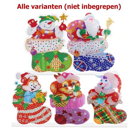 OP=OP Diamond Painting Staand Kerst Ornament Kerstsok 02 (18cm)