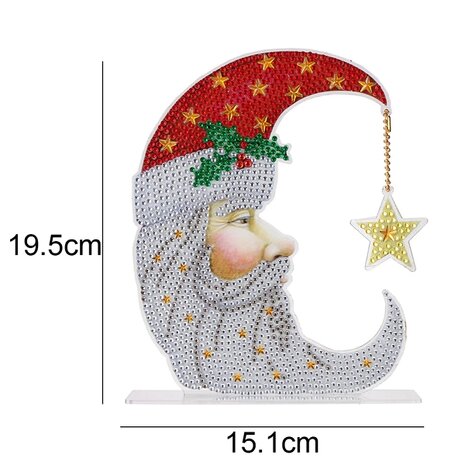 OP=OP Diamond Painting Staand Kerst Ornament Kerstmaan 01 (20cm)