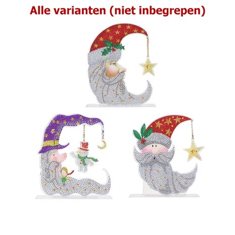 OP=OP Diamond Painting Staand Kerst Ornament Kerstmaan 01 (20cm)