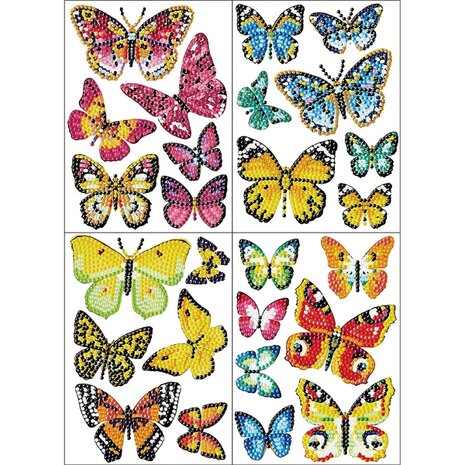 Diamond Painting Sticker Set Vlinders (26 stuks)