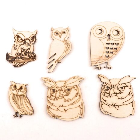 OP=OP Houten mini wilde dieren assortiment om zelf te beschilderen / kleuren (10 stuks/50mm)