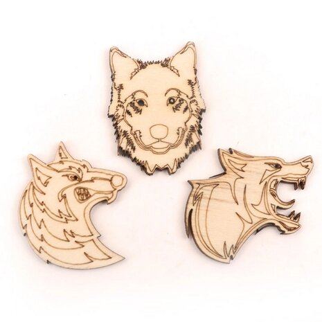 OP=OP Houten mini wilde dieren assortiment om zelf te beschilderen / kleuren (10 stuks/50mm)
