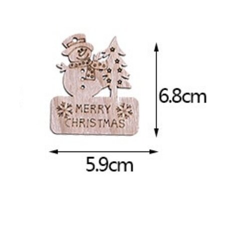 OP=OP Houten Kersthangers Sneeuwpoppen om zelf te beschilderen / kleuren (10 stuks/70mm)