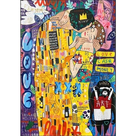 Diamond Painting Gustav Klimt De Kus Graffiti 40x50cm