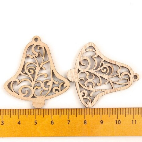 OP=OP Houten mini Kersthangers assortiment om zelf te beschilderen / kleuren (10 stuks/44mm)