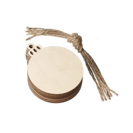 OP=OP Houten Kersthangers Kerstballen om zelf te beschilderen / kleuren (10 stuks/80mm)