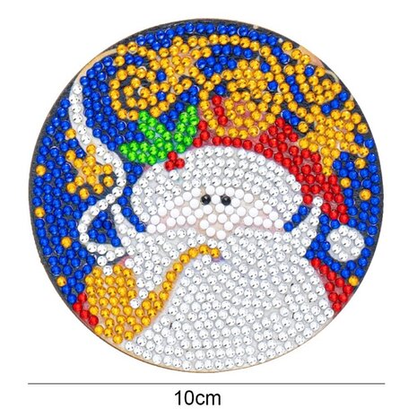 OP=OP Diamond Painting Kerst Onderzetter set 01 met houder (6 stuks)
