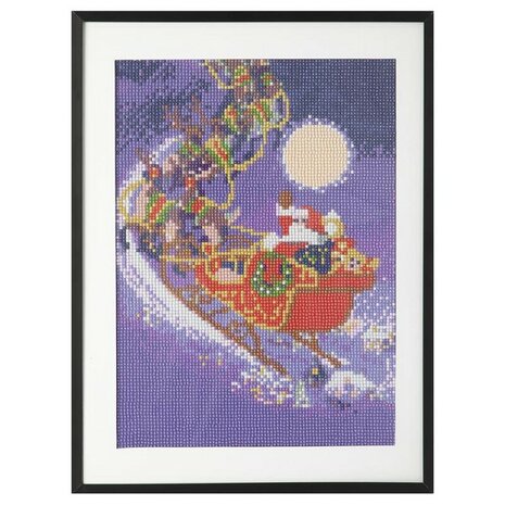 OP=OP Grafix Diamond Painting Kerst slee 30x40cm - Rond