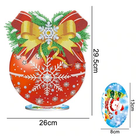 Diamond Painting Staand Kerst Ornament Kerstbal (30cm)