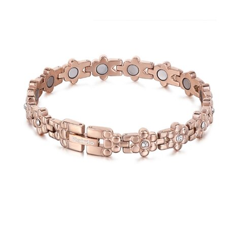 Magnetische Stalen (dames) armband Julia Rosegold-kleurig