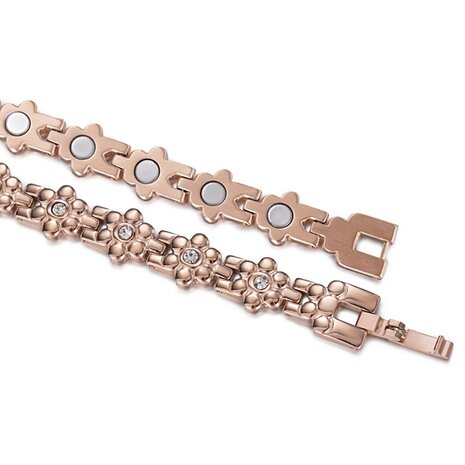 Magnetische Stalen (dames) armband Julia Rosegold-kleurig