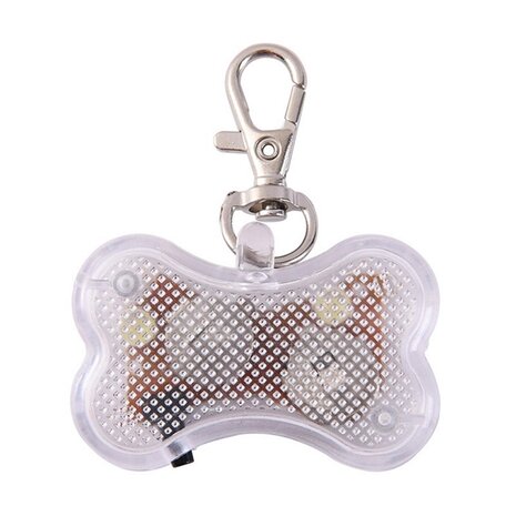 OP=OP Led verlicht botje met clip voor honden halsband (Wit)