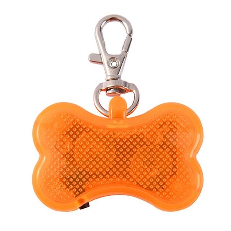 Led verlicht botje met clip voor honden halsband (Oranje)