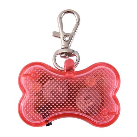 Led verlicht botje met clip voor honden halsband (Roze)