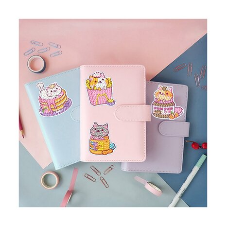 Diamond Painting Sticker set Katjes (12 stuks)