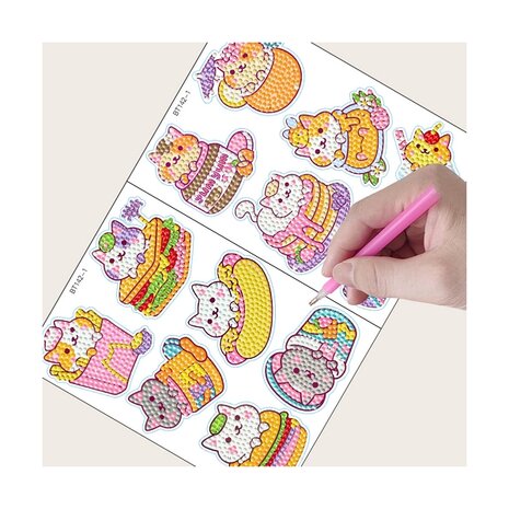 Diamond Painting Sticker set Katjes (12 stuks)